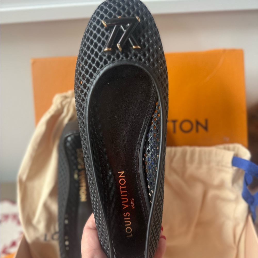 Louis Vuitton Black Mesh Flats - Picture 7 of 12